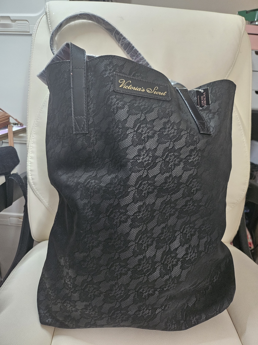 Victoria's Secret Black Lace Tote Bag